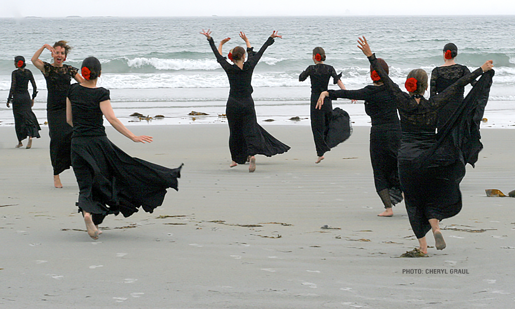 Dancers at the beach