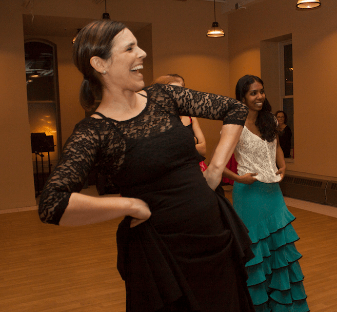 Janice Godin and Audrey Barber in class ©Rebecca Hartery