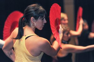 Janice Godin, Student at Flamenco and Ballet Dance School Maria Osende during a Guajiras class. Photo © Danny Abriel